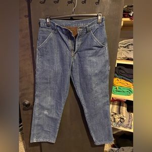 Wrangler | 94GRWSD | Loose Fit Fleece Lined Carpenter Jeans | Blue | 32x29 EUC |